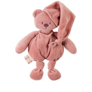 NATTOU Peluche Ours - En tissu recyclé - Vieux rose