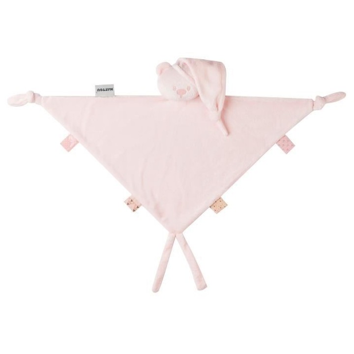 NATTOU Ours maxi doudou - En tissu recyclé - Rose clair
