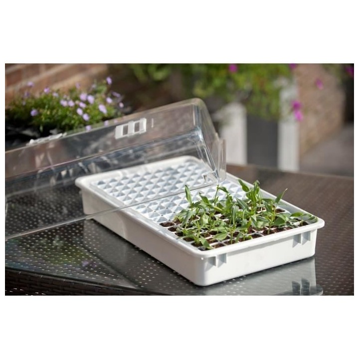 Mini-serre culture - réserve d'eau - H22x55x31cm