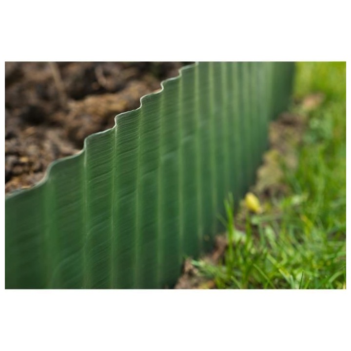Bordure a gazon polyéthylenes verts H15 cm * 9 metres