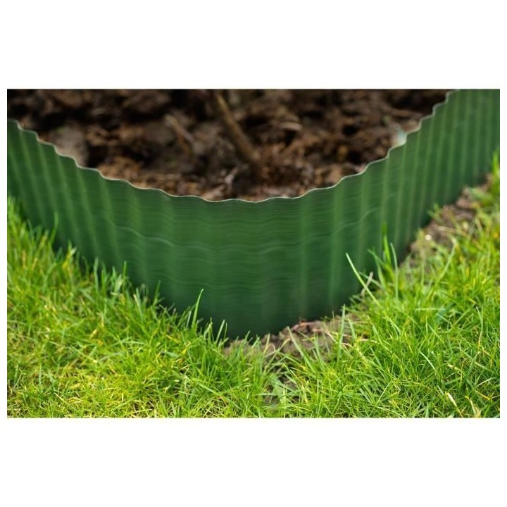 Bordure de gazon H20cm x L9m en polyéthylene vert