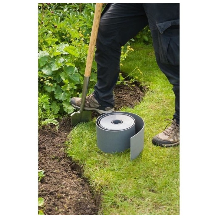 NATURE Bordure de jardin - En polyéthylene - Epaisseur 3 mm - Gris -