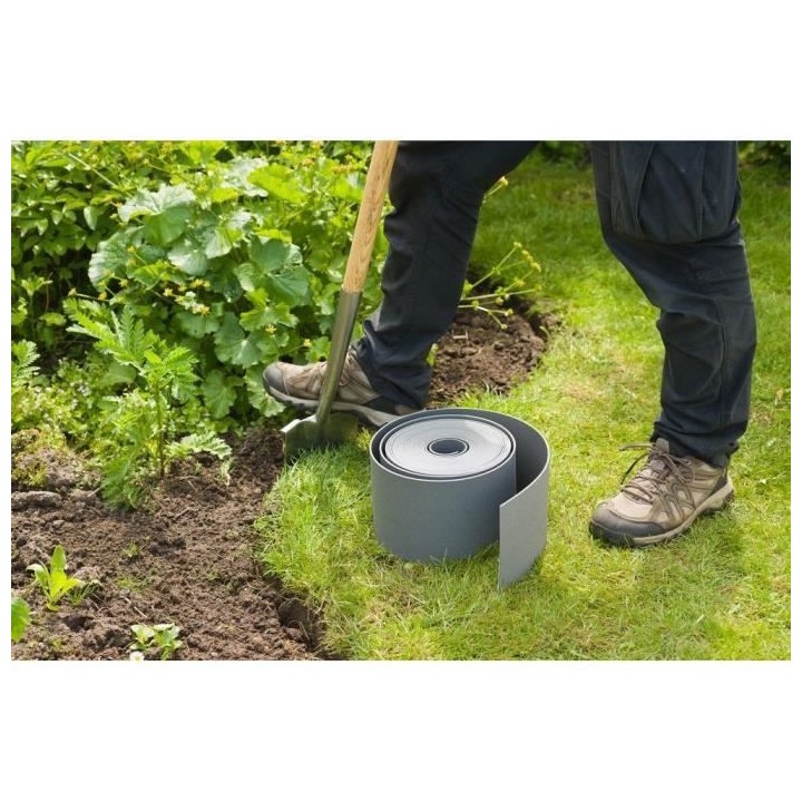 NATURE Bordure de jardin - En polyéthylene - Epaisseur 3 mm - Gris -
