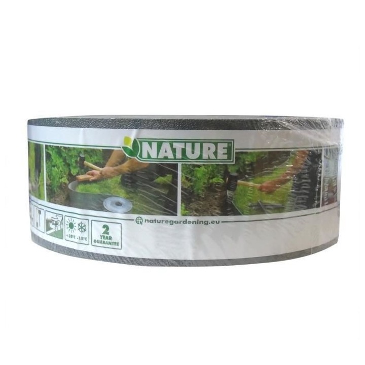 NATURE Bordure de jardin - En polyéthylene - Epaisseur 3 mm - Gris -