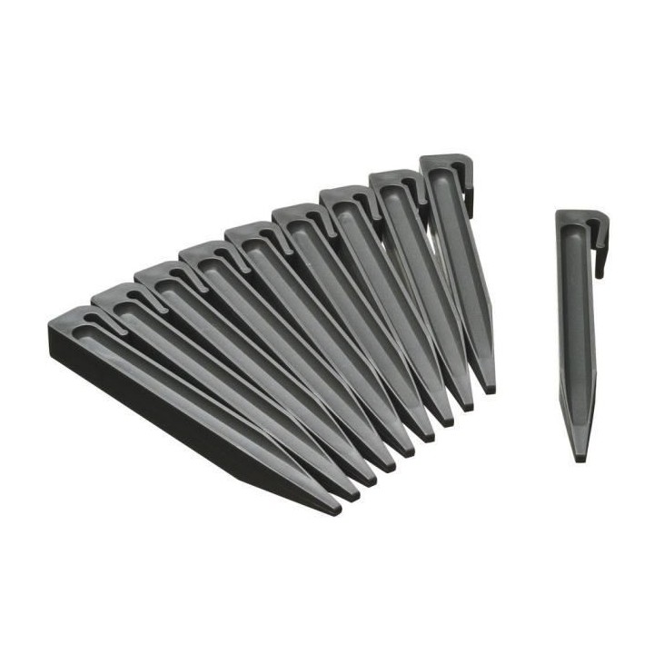 NATURE Lot de 10 ancres pour bordure de jardin - Polypropylene - Gris