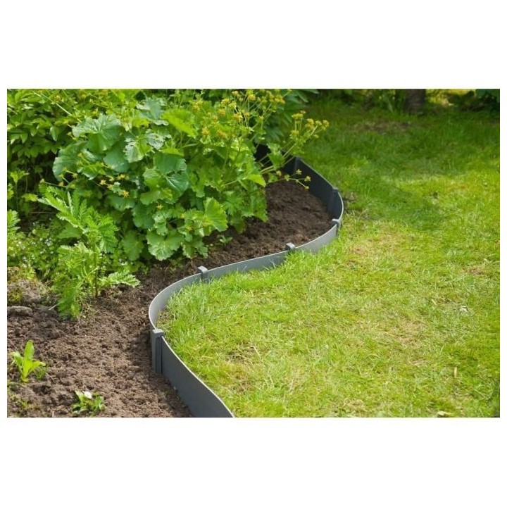 NATURE Lot de 10 ancres pour bordure de jardin - Polypropylene - Gris
