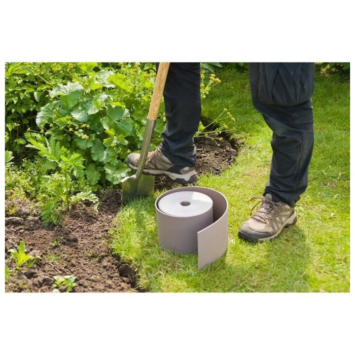 NATURE Bordure de jardin en polypropylene - Epaisseur 3 mm - H 15 cm x