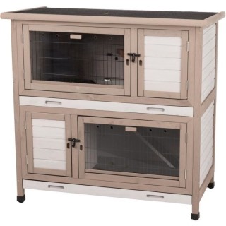 TRIXIE Clapier avec isolation Natural - 2 étages - 116 x 113 x 65 cm