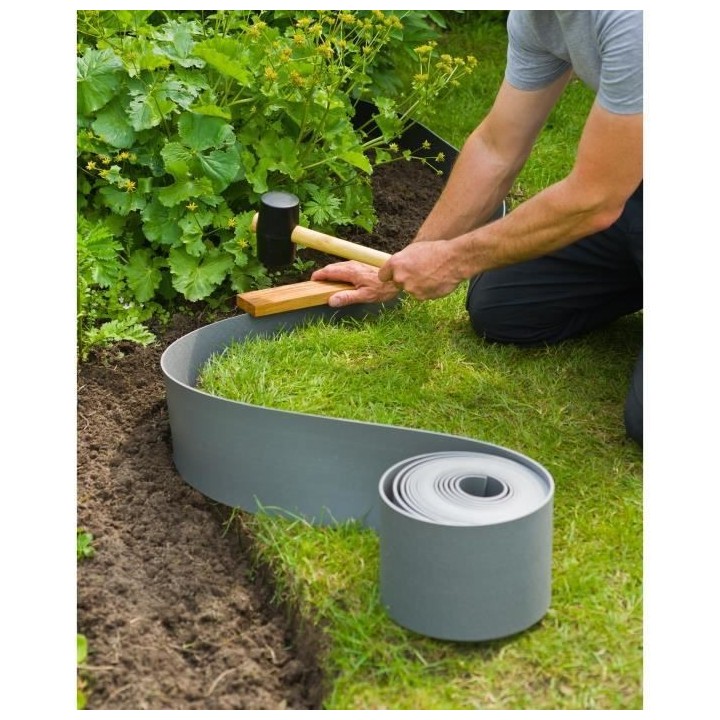 NATURE Bordure de jardin en polypropylene - Epaisseur 3 mm - H 15 cm x