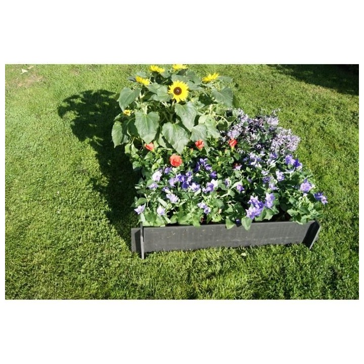 NATURE Carré Potager Borderfix épaisseur 10mm - 100x100xH19cm - Noir