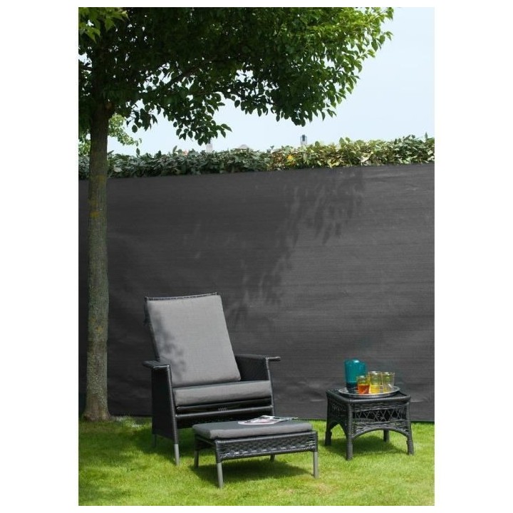 NATURE Natte brise-vue avec set de fixation - En HDPE - Gris anthracit