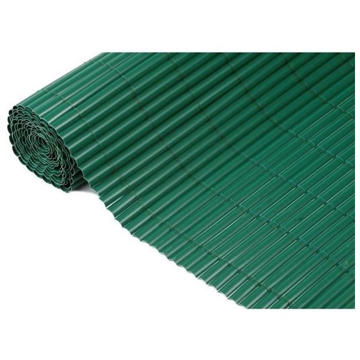 NATURE Canisse simple face PVC - 1000 g/m² - Set de fixation - Vert -