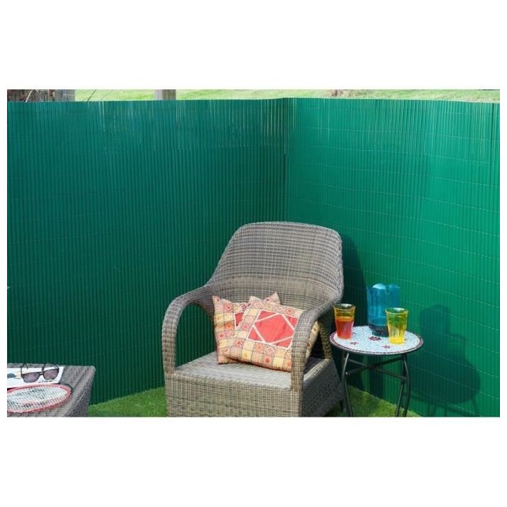 NATURE Canisse simple face PVC - 1000 g/m² - Set de fixation - Vert -