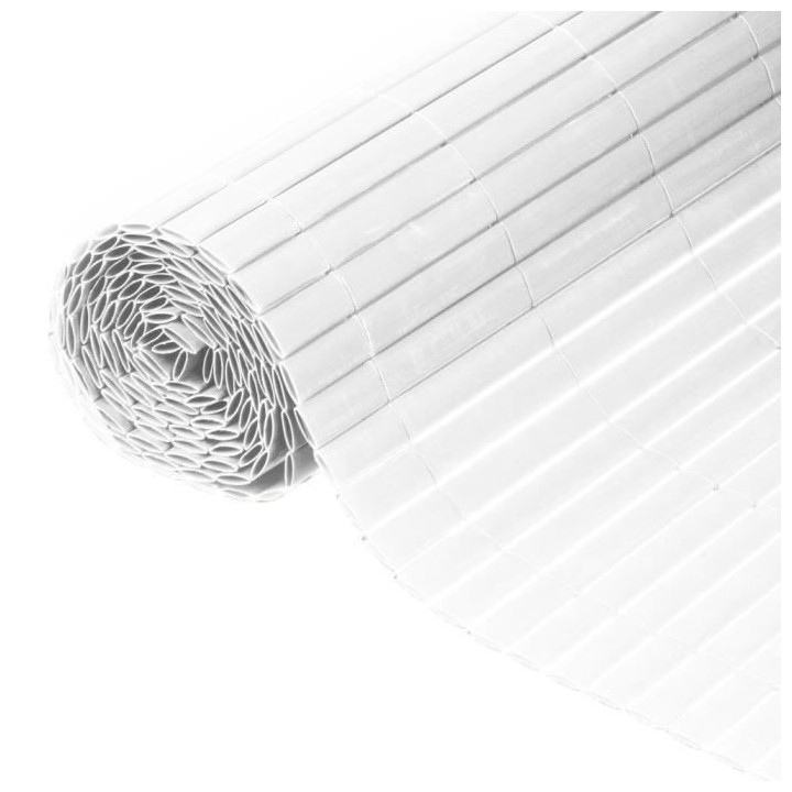 NATURE Canisse double face PVC - 1500 g/m² - Set de fixation - Blanc