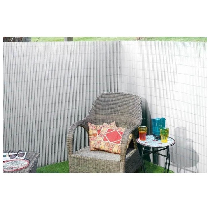 NATURE Canisse double face PVC - 1500 g/m² - Set de fixation - Blanc