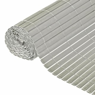 NATURE Canisse double face PVC - 1500 g/m² - Set de fixation - Gris -