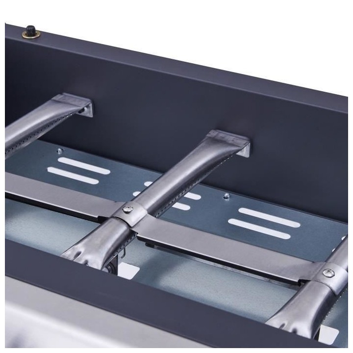 CHARLY Plancha gaz 3 feux sur chariot - Acier émaillée - 60 x 35 cm