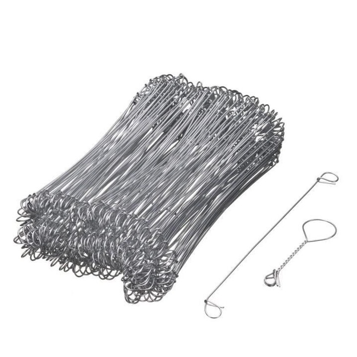 NATURE Lot de 200 Liens a boucle en acier galvanisé pour torsadeuse a