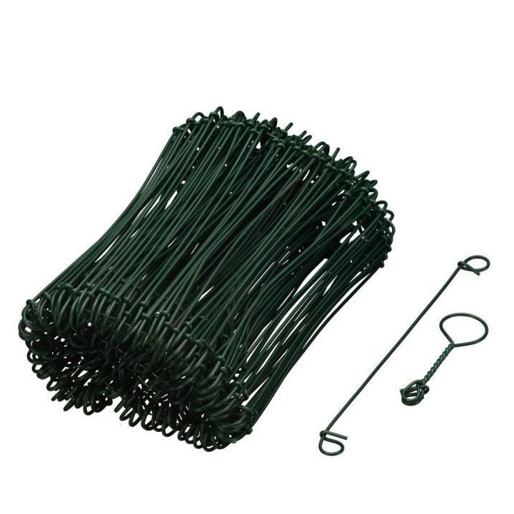 NATURE Lot de 200 Liens a boucle en acier galvanisé plastifié nature