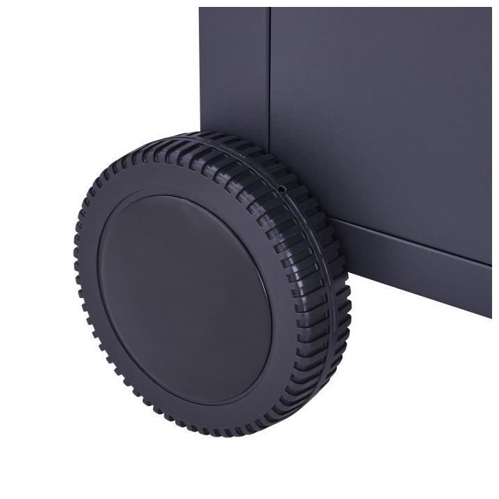 CHARLY Plancha gaz 3 feux sur chariot - Acier émaillée - 60 x 35 cm