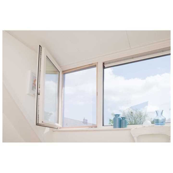 NATURE Moustiquaire en fibre de verre enduite de PVC - Blanc - Maille