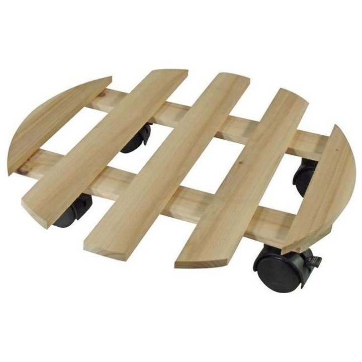 NATURE Tablette a roulettes pour plantes - Sapin - H7,4 x Ø35 cm