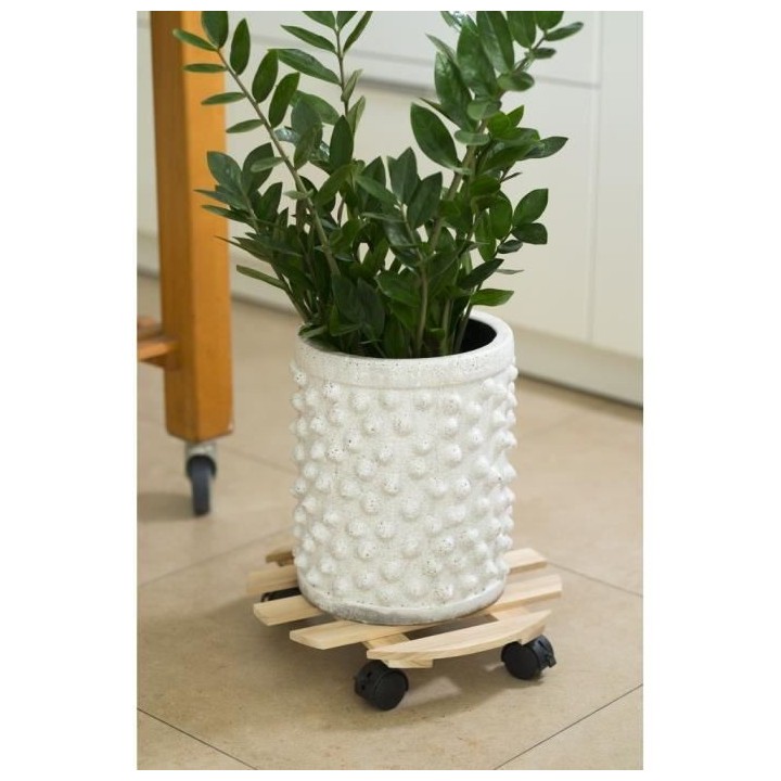NATURE Tablette a roulettes pour plantes - Sapin - H7,4 x Ø35 cm