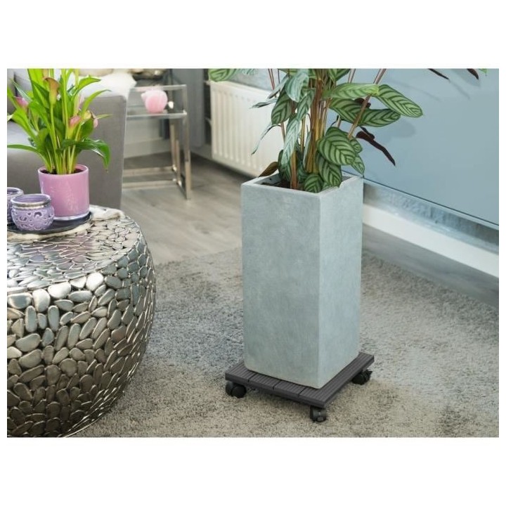 NATURE Tablette a roulettes pour plantes - Bois composite - H7 x 30 x