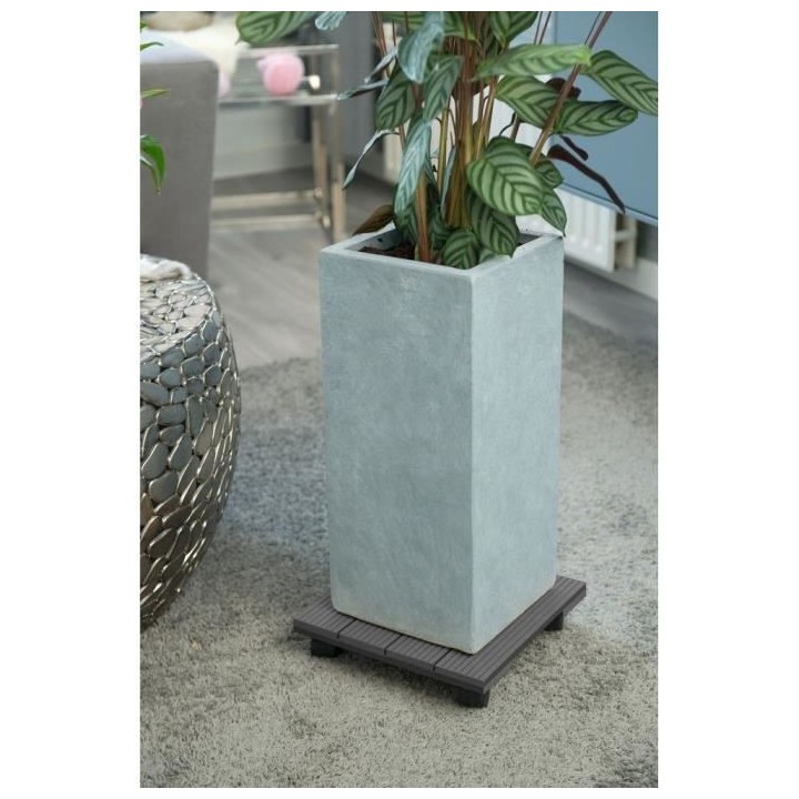 NATURE Tablette a roulettes pour plantes - Bois composite - H7 x 30 x