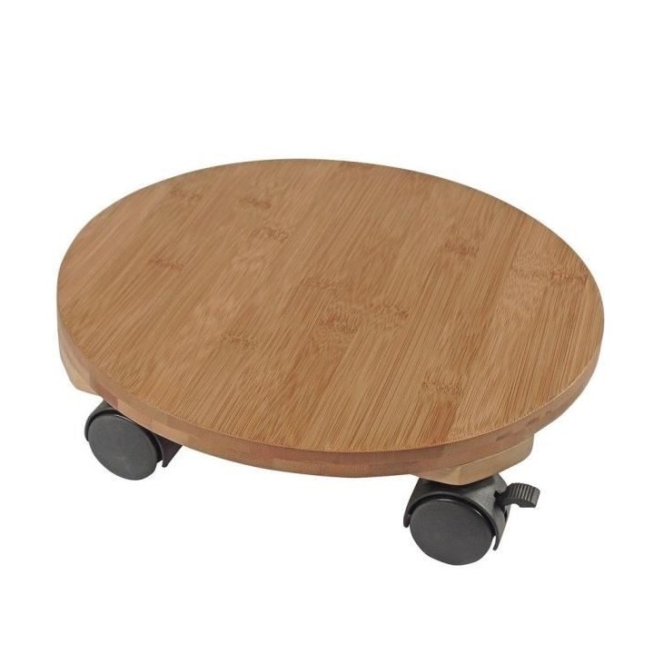 NATURE Tablette a roulettes pour plantes - Bambou composite - H8 x Ø3