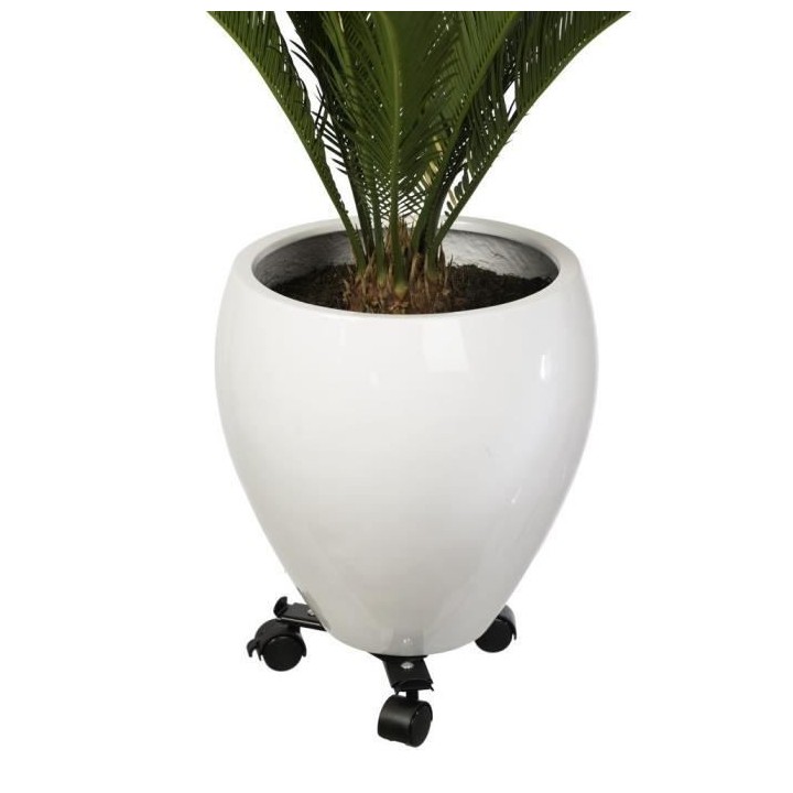 NATURE Tablette a roulettes pour plantes extensible - Métal noir - H6