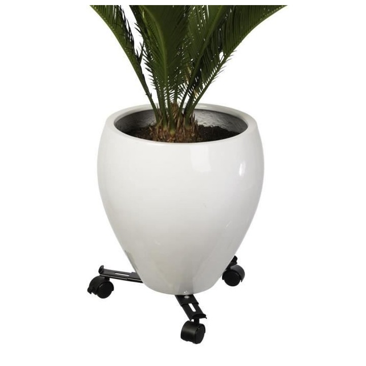 NATURE Tablette a roulettes pour plantes extensible - Métal noir - H6