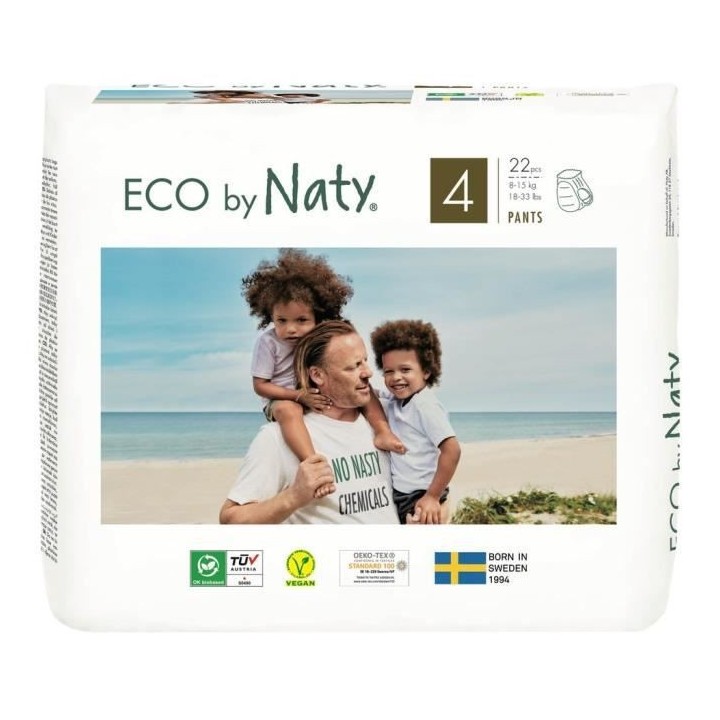 NATY - Lot de 4 paquets de Culottes d'apprentissage Taille 4 Maxi 8-15