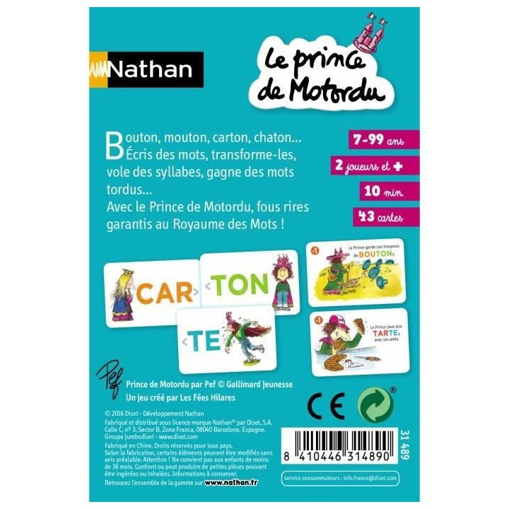 NATHAN - Le Prince de Motordu - Jeu de Cartes