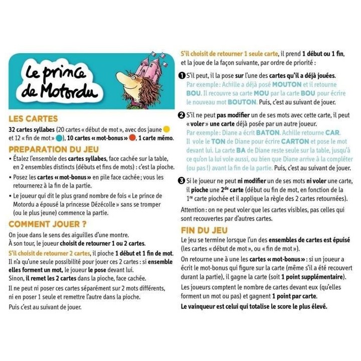 NATHAN - Le Prince de Motordu - Jeu de Cartes