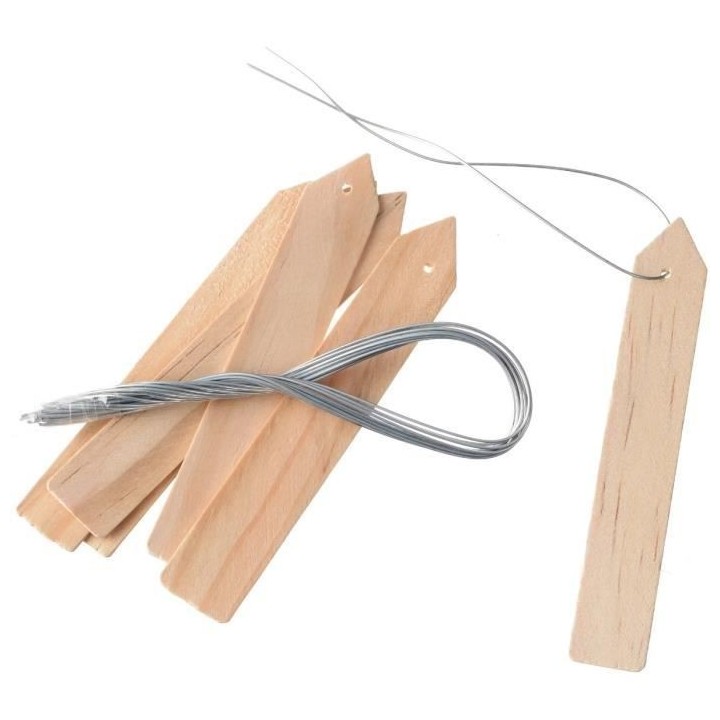 NATURE Etiquettes en bois (teinte naturel) a suspendre