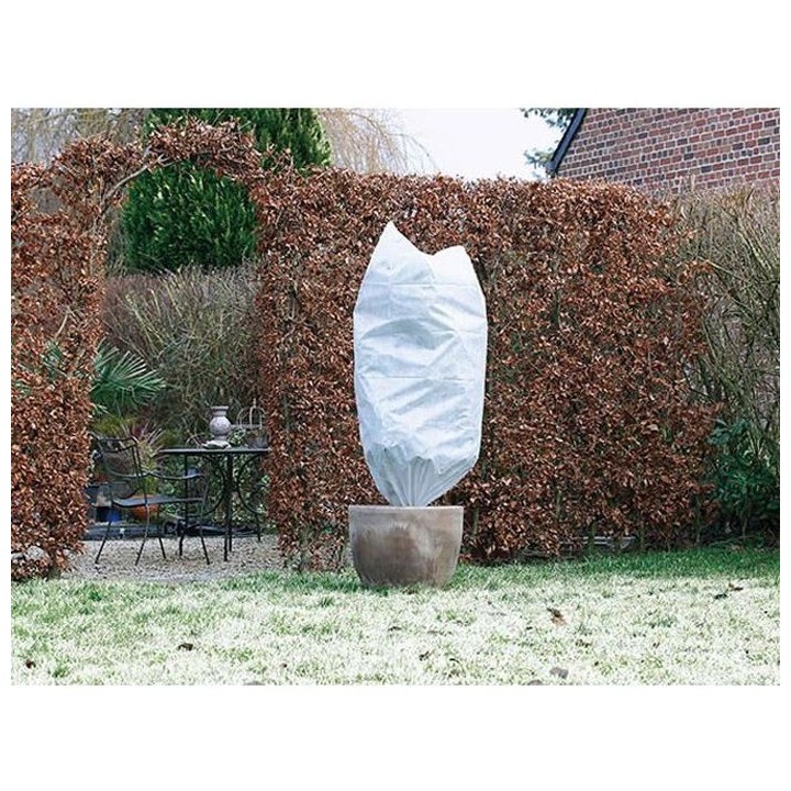 NATURE Lot de 2 housse d'hivernage 50 g/m² - Ø 75 cm x 1,50 m - Blan