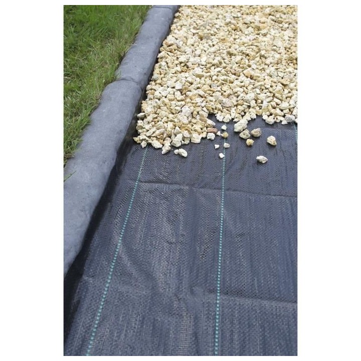 Nature Bâche de sol de contrôle des mauvaises herbes 3,3x5 m Noir