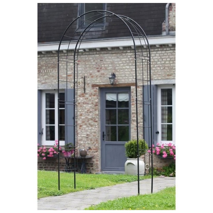Arche de jardin en métal noir Nature 6040802