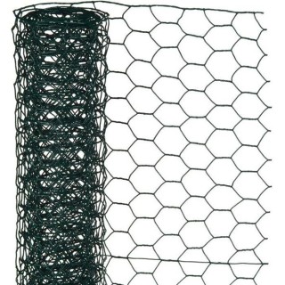 NATURE Maille hexagonale en acier galvanisé plastifié vert - Ø 25 m