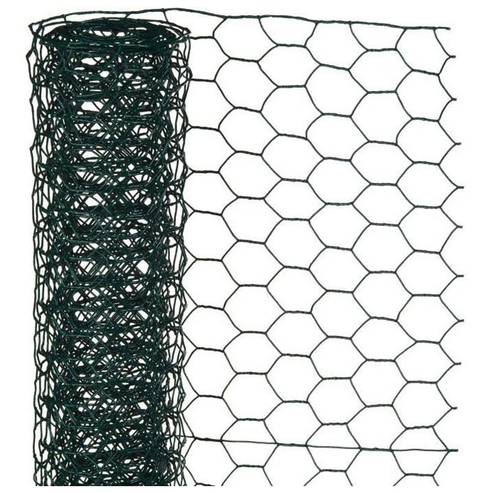 NATURE Maille hexagonale en acier galvanisé plastifié vert - Ø 25 m