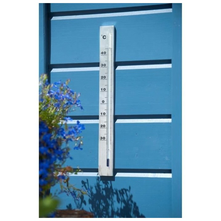 Nature Thermometre mural d'extérieur Aluminium 3,8x0,6x37 cm