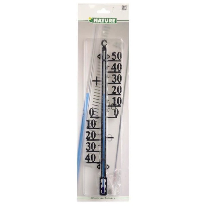 NATURE Thermometre mural profilé d'extérieur en métal époxy noir