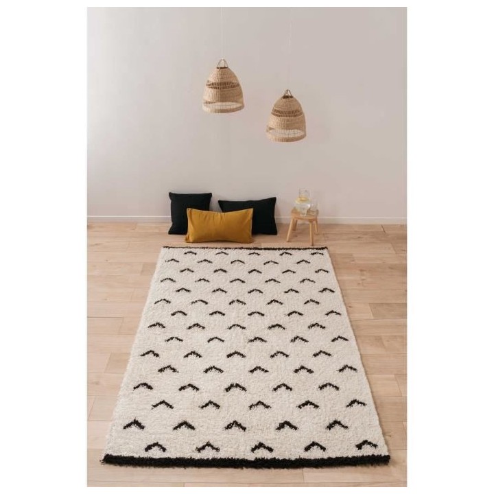 NAZAR Tapis de salon Shaggy longues meches style Berbere LAMIA - 120 x