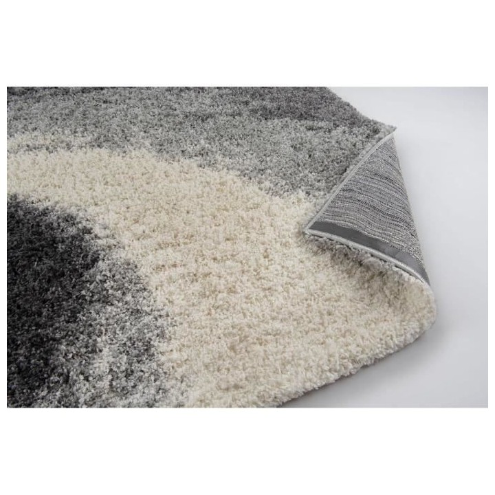 Tapis Moderne poils longs - Gris et Anthracite - 100% polypropylene -