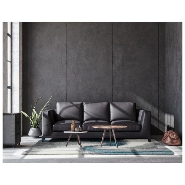 Tapis Moderne poils longs - Bleu et Gris - 100% polypropylene - 120 x