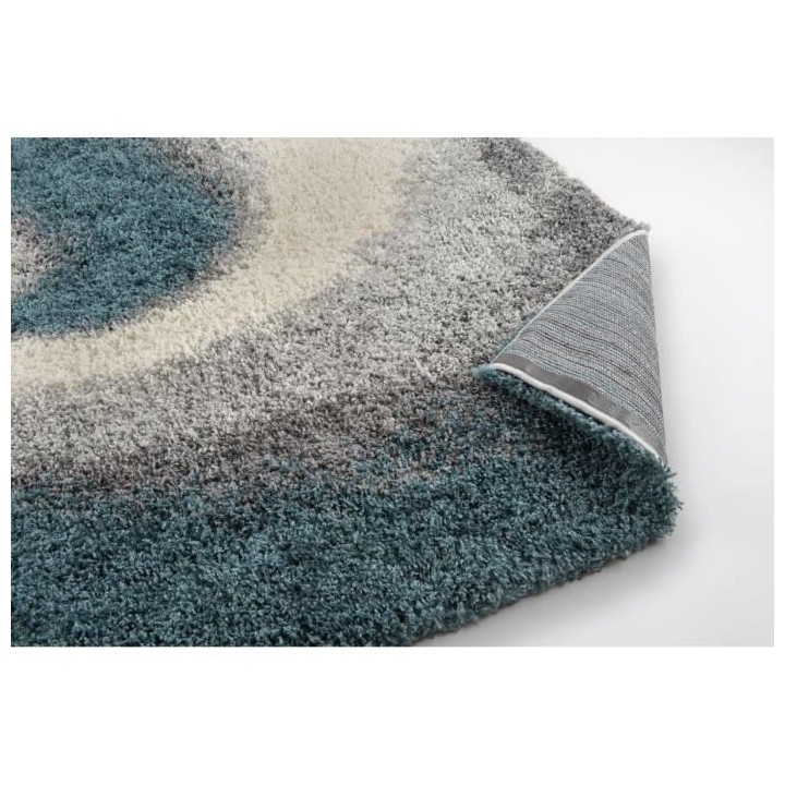 Tapis Moderne poils longs - Bleu et Gris - 100% polypropylene - 120 x