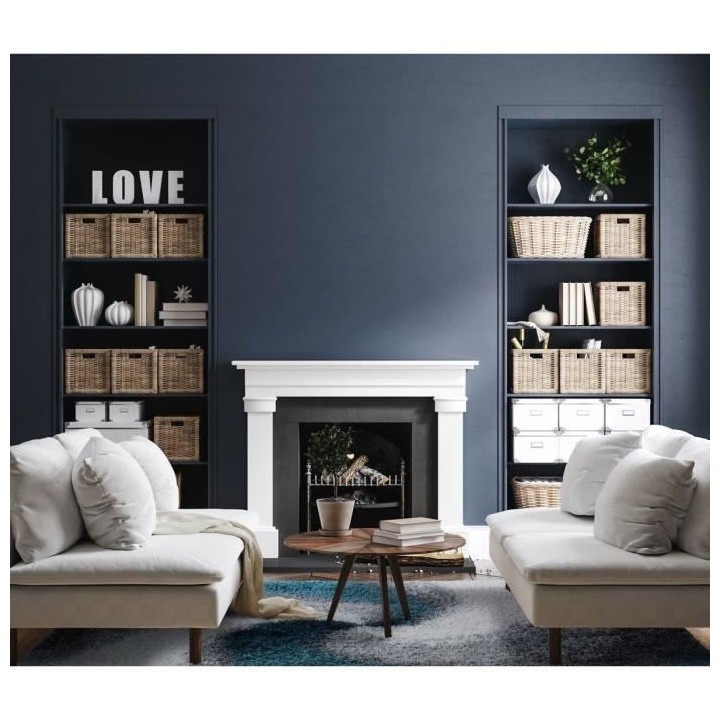 Tapis Moderne poils longs - Bleu et Gris - 100% polypropylene - 120 x