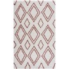 NAZAR Tapis de salon Shaggy longues meches style Berbere LOSA- 120 x 160 cm - Blanc et terracotta