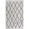 NAZAR Tapis de salon Shaggy longues meches style Berbere PIA - 120 x 160 cm - Blanc et bleu